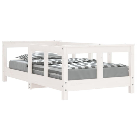 Kinderbedframe 70x140 cm massief grenenhout wit