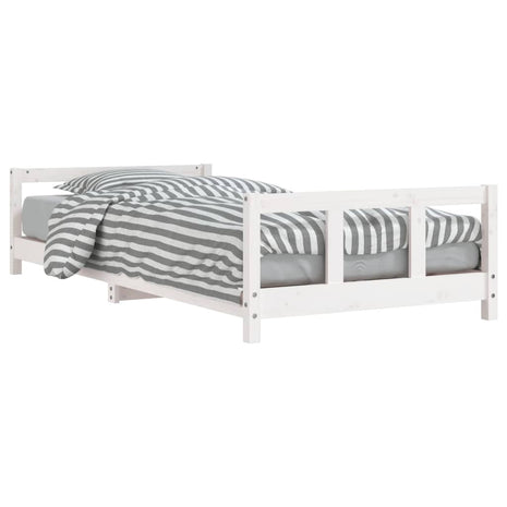 Kinderbedframe 90x190 cm massief grenenhout wit