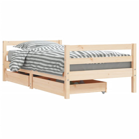 Kinderbedframe met lades 80x160 cm massief grenenhout