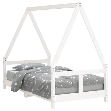 Kinderbedframe 80x160 cm massief grenenhout wit