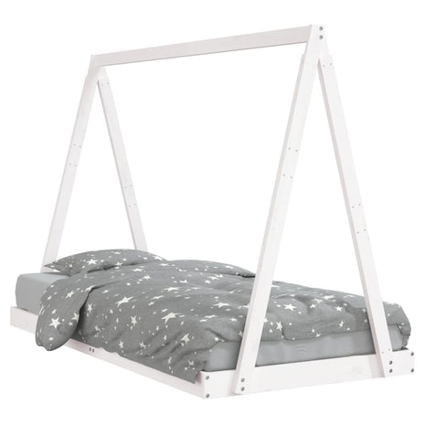 Kinderbedframe 90x190 cm massief grenenhout wit