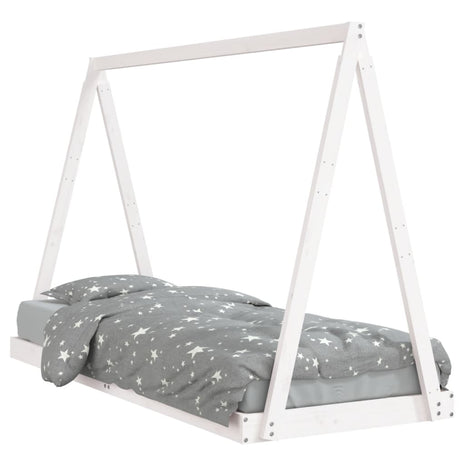 Kinderbedframe 80x200 cm massief grenenhout wit