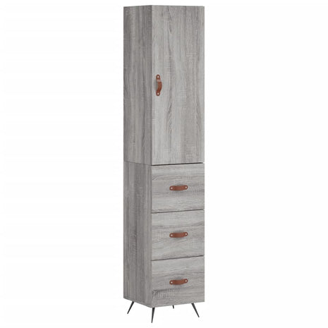 Hoge kast 34,5x34x180 cm bewerkt hout grijs sonoma eikenkleurig