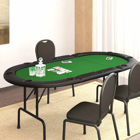 Pokertafel voor 10 spelers inklapbaar 207x106x76 cm groen