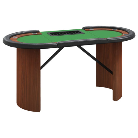 Pokertafel voor 10 spelers met fichebak 160x80x75 cm groen