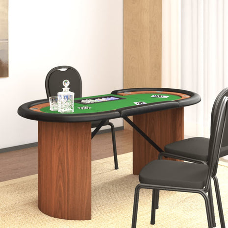 Pokertafel voor 10 spelers met fichebak 160x80x75 cm groen