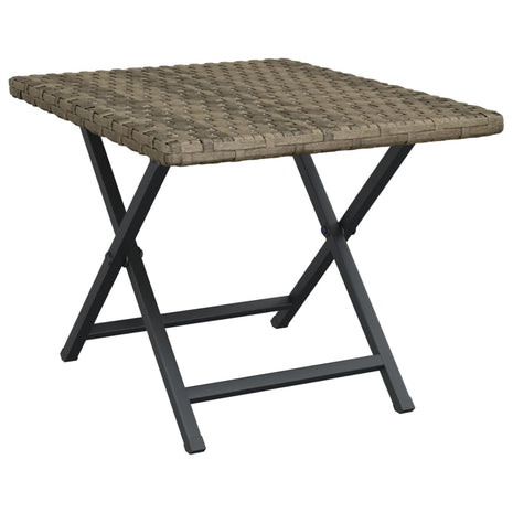 Tafel inklapbaar 45x35x32 cm poly rattan grijs