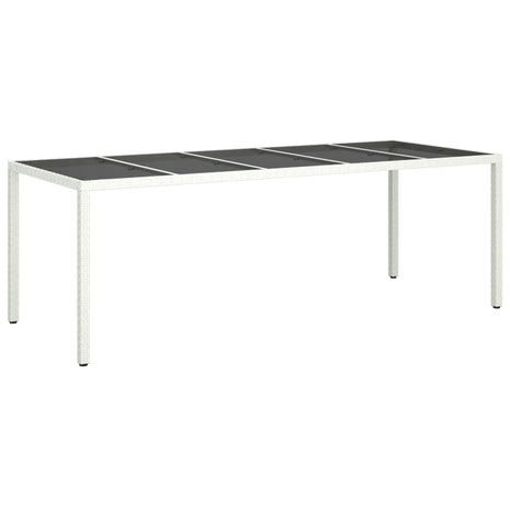 Tuintafel 250x100x75 cm poly rattan en gehard glas wit