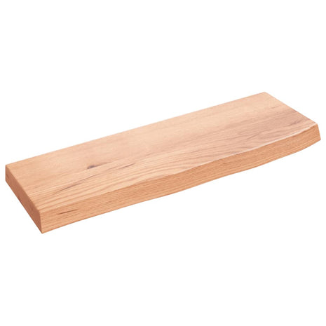 Wandschap 60x20x4 cm behandeld massief eikenhout lichtbruin