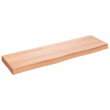 Wandschap 100x30x(2-6)cm behandeld massief eikenhout lichtbruin