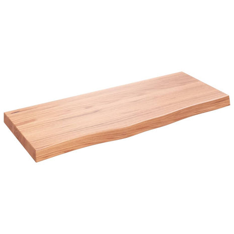 Wandschap 100x40x(2-6)cm behandeld massief eikenhout lichtbruin