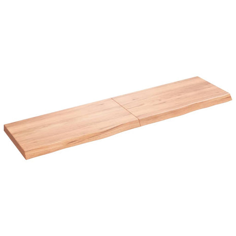 Wandschap 120x30x(2-4)cm behandeld massief eikenhout lichtbruin