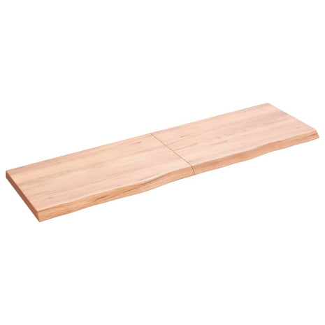 Wandschap 140x40x(2-4)cm behandeld massief eikenhout lichtbruin