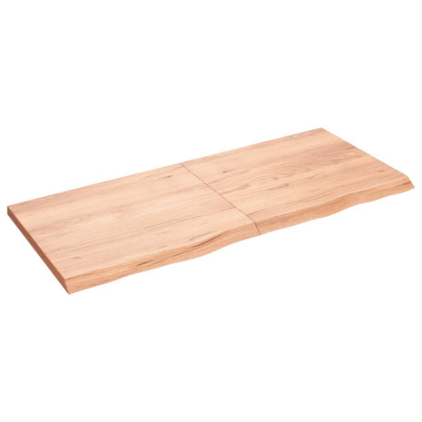 Wandschap 140x60x(2-4)cm behandeld massief eikenhout lichtbruin