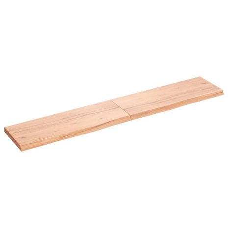 Wandschap 160x30x(2-4)cm behandeld massief eikenhout lichtbruin