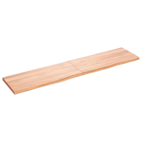 Wandschap 180x40x(2-4)cm behandeld massief eikenhout lichtbruin