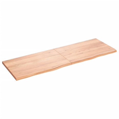 Wandschap 180x60x(2-4)cm behandeld massief eikenhout lichtbruin