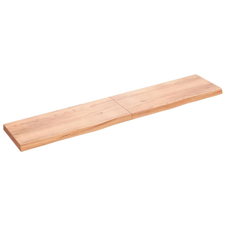 Wandschap 200x40x(2-6)cm behandeld massief eikenhout lichtbruin