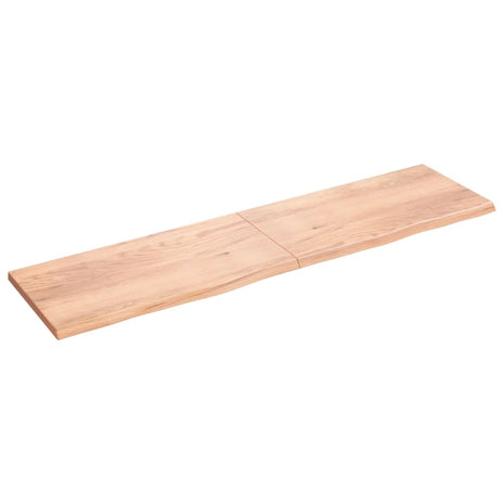 Wandschap 200x50x(2-4)cm behandeld massief eikenhout lichtbruin