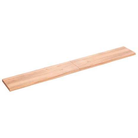 Wandschap 220x30x(2-4)cm behandeld massief eikenhout lichtbruin