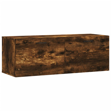 Wandkast 100x36,5x35 cm bewerkt hout gerookt eikenkleurig