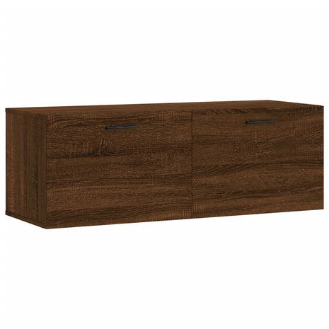 Wandkast 100x36,5x35 cm bewerkt hout bruin eikenkleur