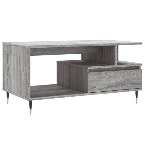 Salontafel 90x49x45 cm bewerkt hout grijs sonoma