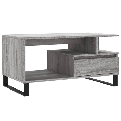 Salontafel 90x49x45 cm bewerkt hout grijs sonoma