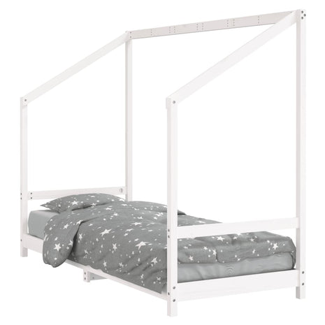 Kinderbedframe 80x200 cm massief grenenhout wit