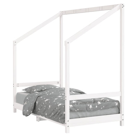 Kinderbedframe 80x160 cm massief grenenhout wit