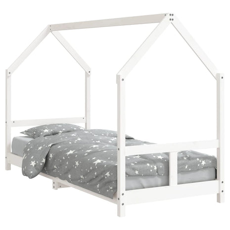 Kinderbedframe 80x200 cm massief grenenhout wit