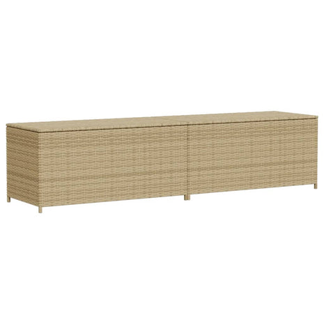 Tuinbox met wielen 469 L poly rattan gemengd beige