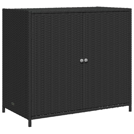 Tuinkast 83x45x76 cm poly rattan zwart