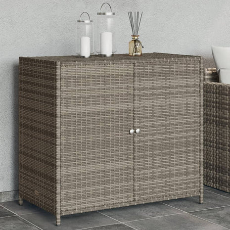 Tuinkast 83x45x76 cm poly rattan grijs