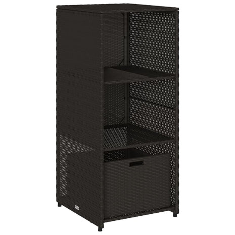 Tuinkast 50x55x115 cm poly rattan zwart