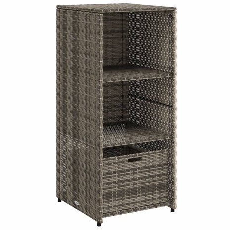 Tuinkast 50x55x115 cm poly rattan grijs