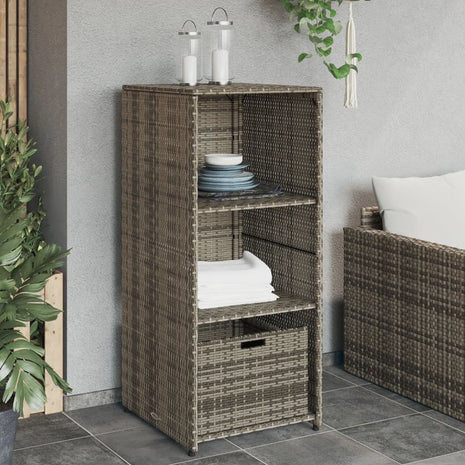 Tuinkast 50x55x115 cm poly rattan grijs