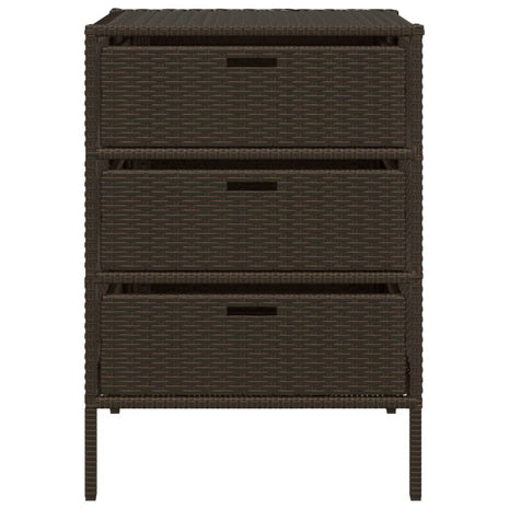 Tuinkast 55x59x80 cm poly rattan bruin