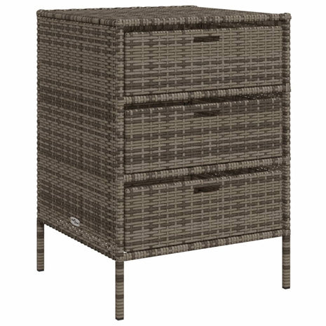 Tuinkast 55x59x80 cm poly rattan grijs