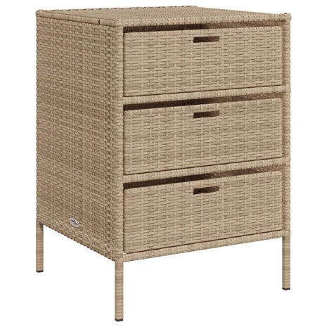 Tuinkast 55x59x80 cm poly rattan beige