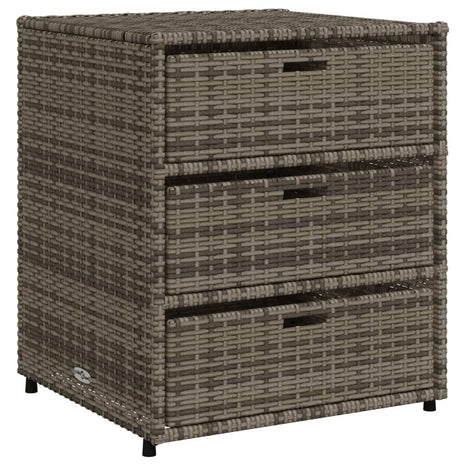 Tuinkast 55x59x69 cm poly rattan grijs