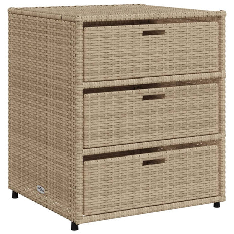 Tuinkast 55x59x69 cm poly rattan beige