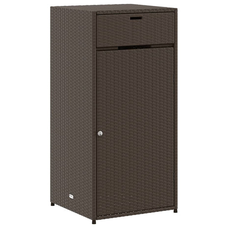 Tuinkast 55x55x111 cm poly rattan bruin