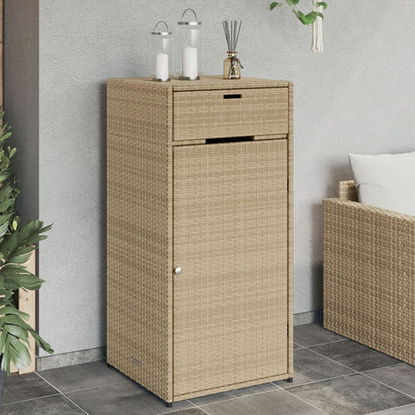 Tuinkast 55x55x111 cm poly rattan beige