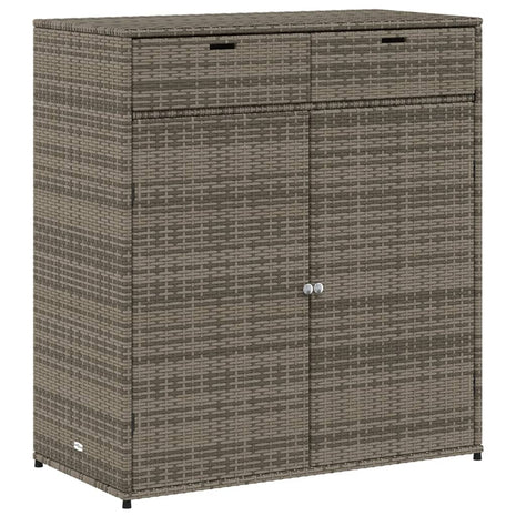 Tuinkast 105x55x113 cm poly rattan grijs