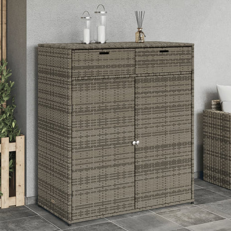 Tuinkast 105x55x113 cm poly rattan grijs