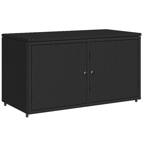 Tuinkast 110x55x60,5 cm poly rattan zwart