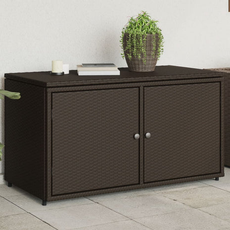 Tuinkast 110x55x60,5 cm poly rattan bruin