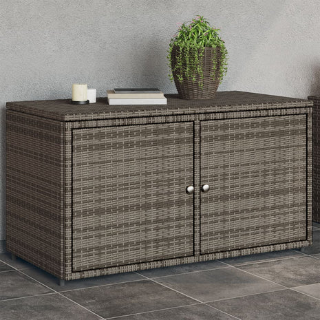 Tuinkast 110x55x60,5 cm poly rattan grijs