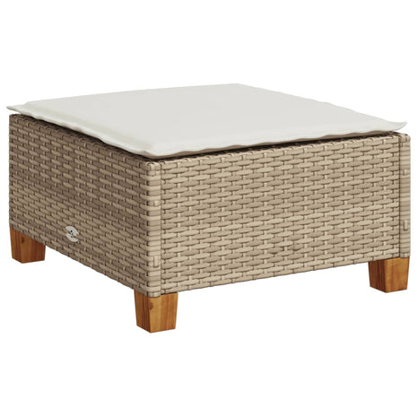 Tuinkruk met kussen 63,5x56x32 cm poly rattan beige